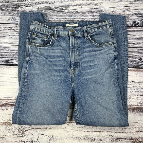 Grlfrnd Kendall Distressed High Rise Amelia Blue Jeans, Women’s Size 30 - Picture 2 of 10
